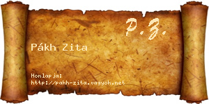 Pákh Zita névjegykártya